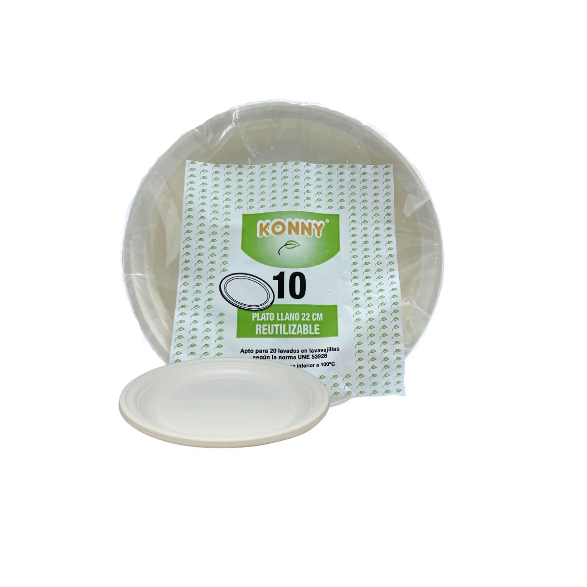 KONNY PLATO LLANO 22 CM. REUT. 10 UND.