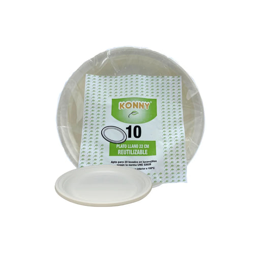 KONNY PLATO LLANO 22 CM. REUT. 10 UND.