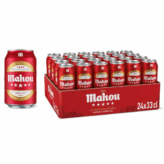 MAHOU 5 ESTRELLAS NO RET. CRISTAL 24x33 CL.