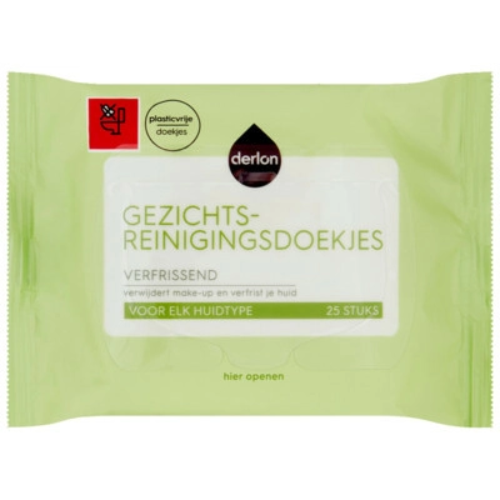 Derlon gezichtsreinigingsdoekje normaal 25 st