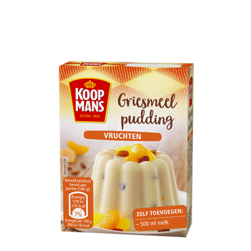 Koopmans griesmeelpudding vruchten 85 gr.