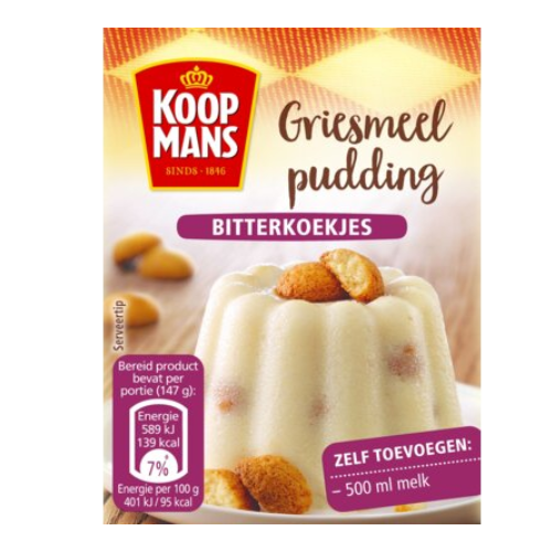 Koopmans griesmeelpudding bitterkoekjes 90 gr.