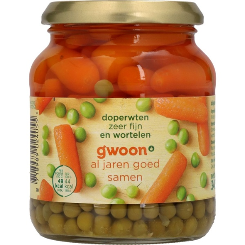 G'WOON Doperwt/Wortel Fijn Pot 680 GR.