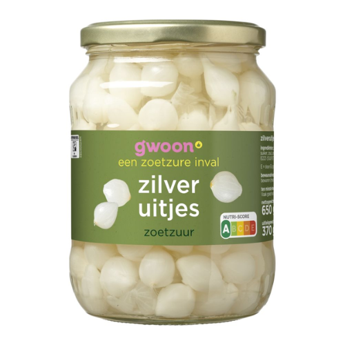 G'woon zilveruitjes z/z 680 gr.