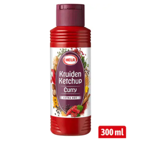 Hela curry ketchup extra hot 300 ml.