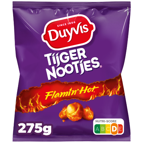 Duyvis tijgernootjes flamin' hot 275 gr