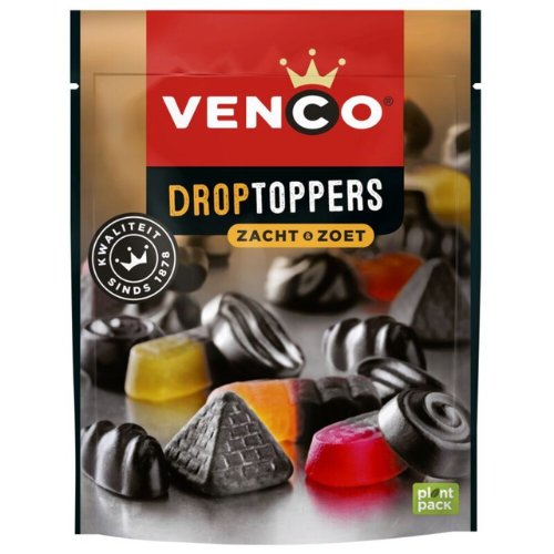 Venco droptoppers zacht zoet stazak 215 gr