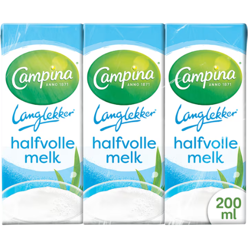 Campina langlekker melk halfvol 200 ml