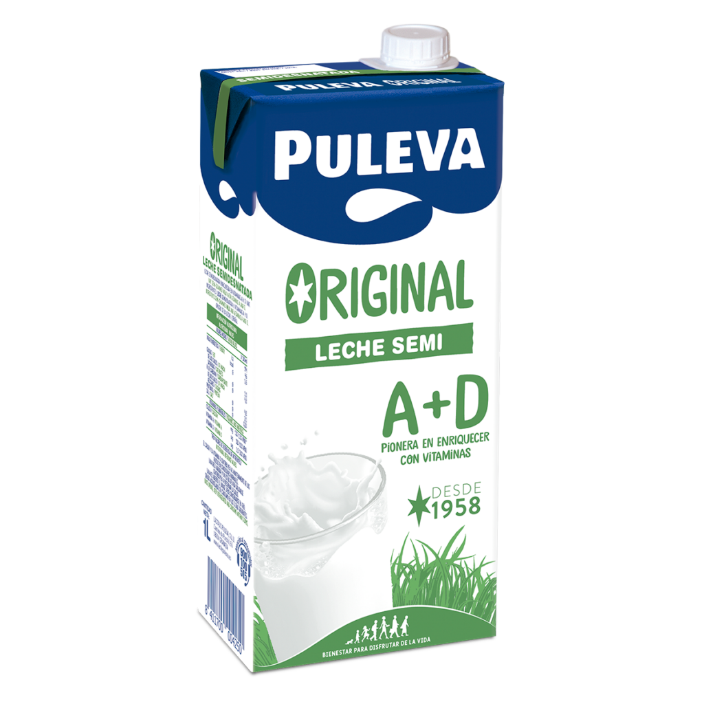 PULEVA LECHE SEMIDESNATADA BRIK 1 LTR.