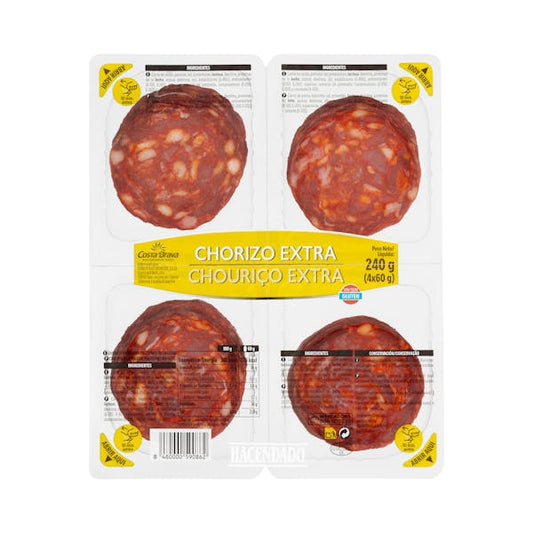HD CHORIZO EXTRA LONCHAS 4x60 GR.