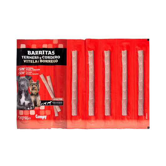 COMPY SNACK PERRO TERNERA CORDERO 88 GR.