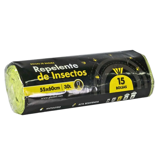 BOLSA BAS. AUTOC. REPELE INSECTOS 55x60 VERDE 15 U
