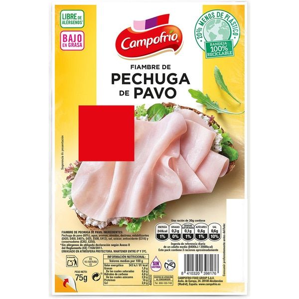 CAMPOFRÍO PECHUGA PAVO LONCH. 75 GR.