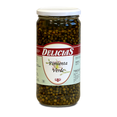 DELICIAS PIMIENTA VERDE EN GRANO 450 GR.