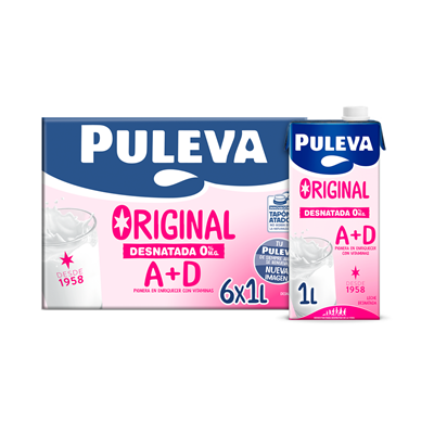 PULEVA LECHE DESNATADA BRIK 6x1 LTR.