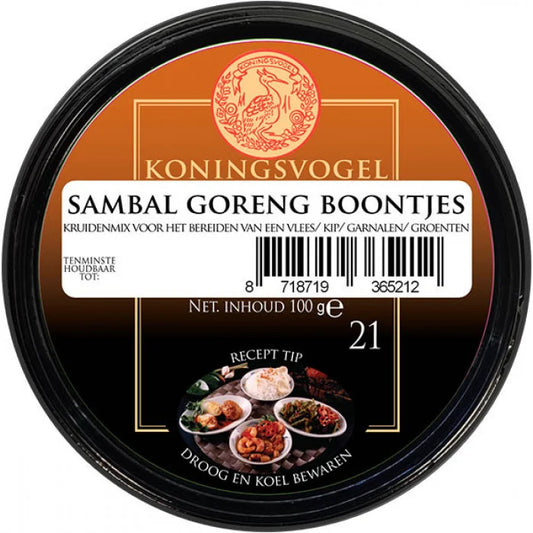KONINGSVOGEL BOEMBOE SAMBAL GORENG BOONTJES 100 G.
