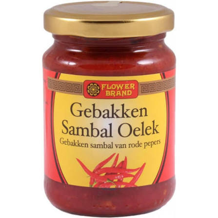 FLOWER BRAND SAMBAL OELEK GEBAKKEN 200 GR.