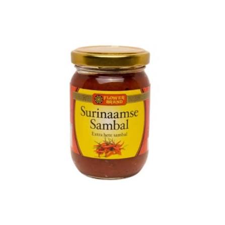 FLOWER BRAND SAMBAL SURINAAMS 375 GR.
