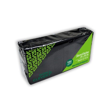 DON CLEVER SERVILLETAS NEGRA 20x20 100 UND.